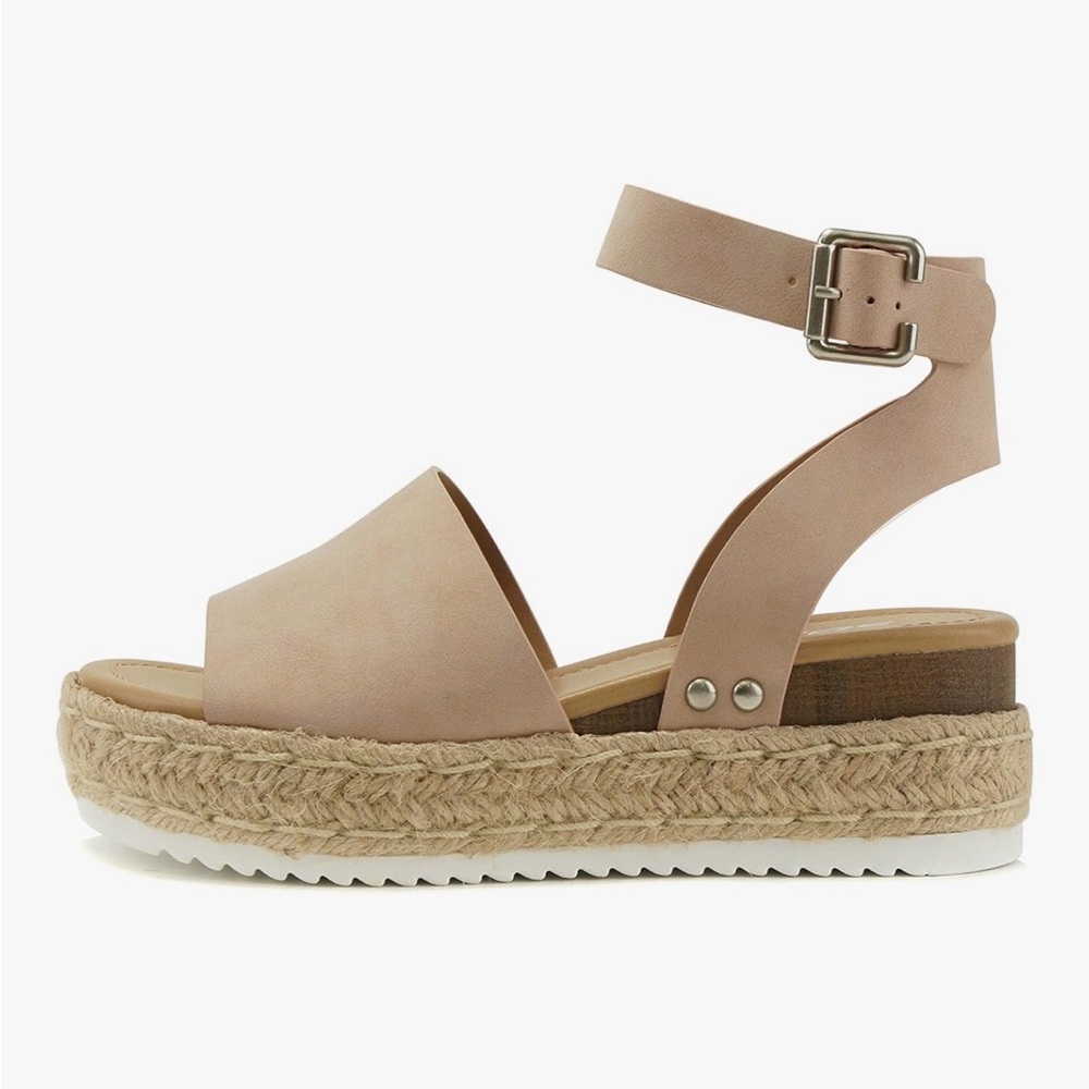 Soda Women's Cream Espadrille Sandals